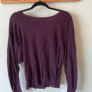 Purple LOFT lightweight sweater with tie, Small